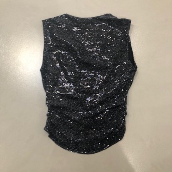 ZARA Black Sequence Pleated Fantasy top - NWT - Picture 7 of 9